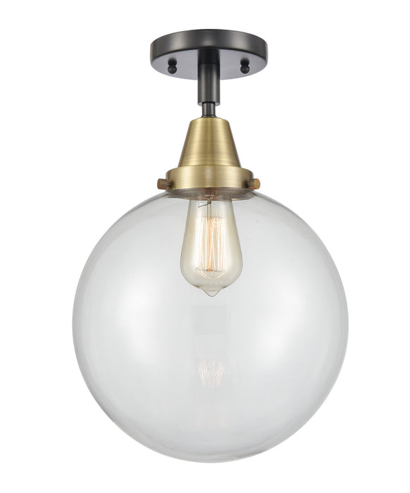Innovations 447-1C-BAB-G202-10 One Light Flush Mount, Black Antique Brass