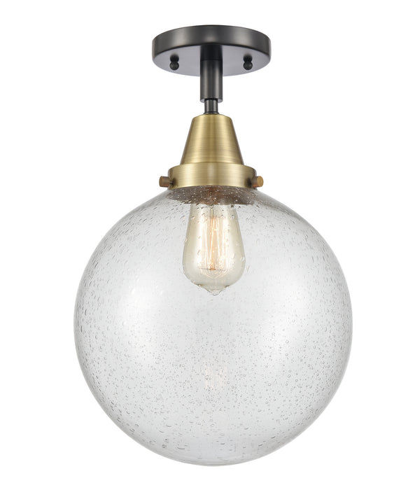 Innovations 447-1C-BAB-G204-10 One Light Flush Mount, Black Antique Brass