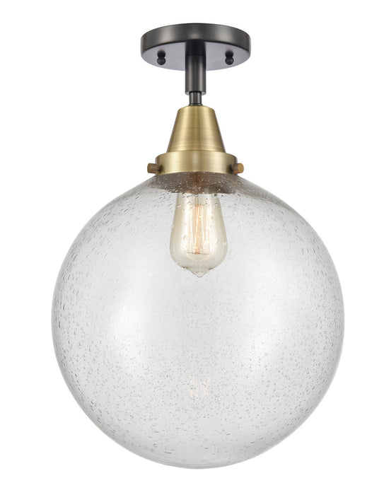 Innovations 447-1C-BAB-G204-12 One Light Flush Mount, Black Antique Brass
