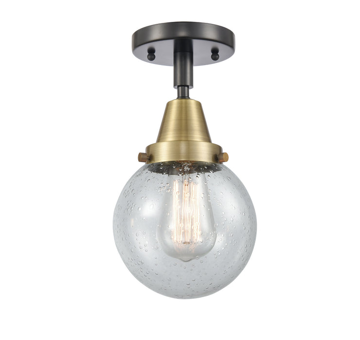 Innovations 447-1C-BAB-G204-6 One Light Flush Mount, Black Antique Brass