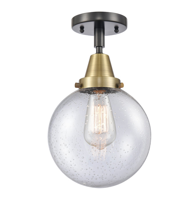 Innovations 447-1C-BAB-G204-8 One Light Flush Mount, Black Antique Brass