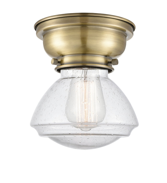 Innovations 623-1F-AB-G324 One Light Flush Mount, Antique Brass