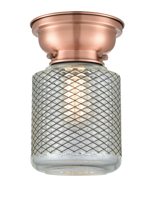 Innovations 623-1F-AC-G262 One Light Flush Mount, Antique Copper
