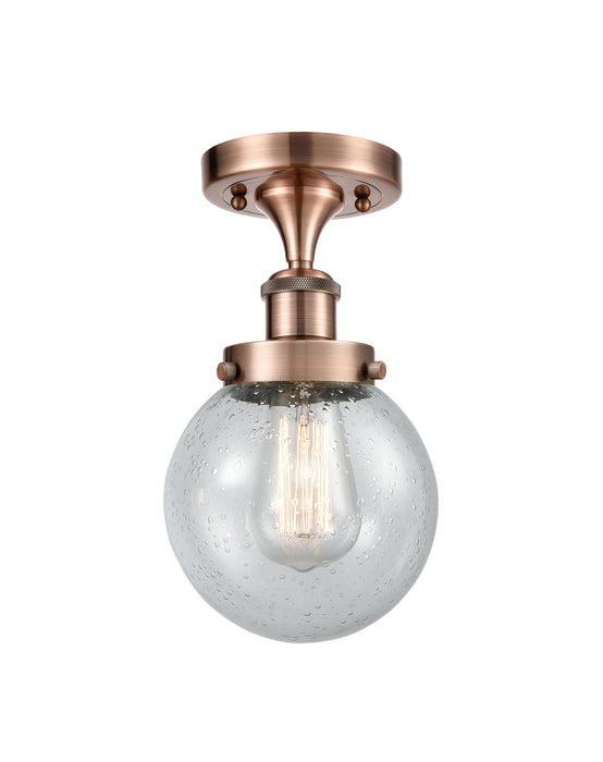 Innovations 916-1C-AC-G204-6-LED LED Semi-Flush Mount, Antique Copper