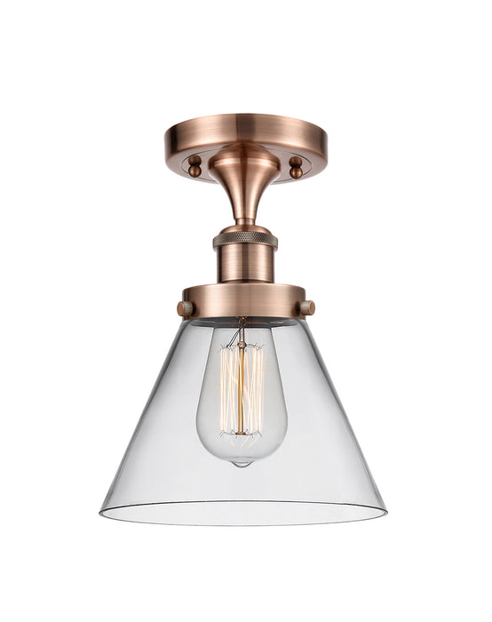 Innovations 916-1C-AC-G42 One Light Semi-Flush Mount, Antique Copper