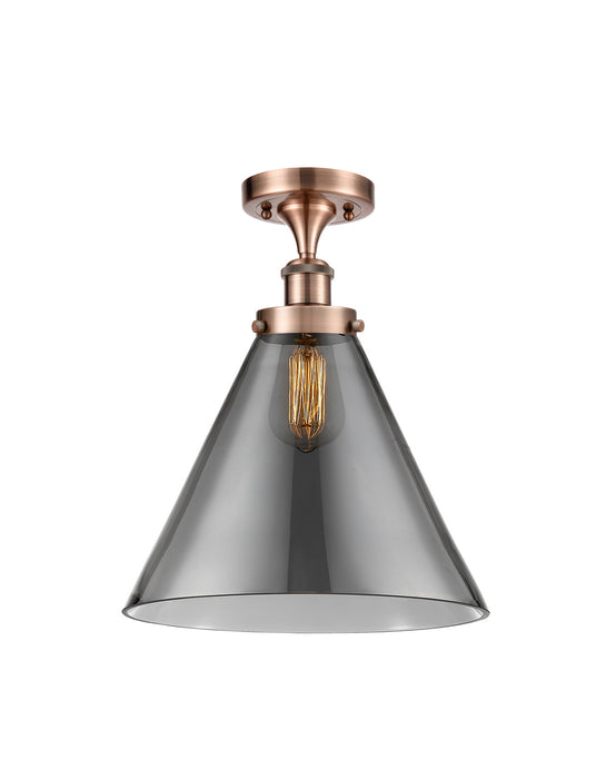 Innovations 916-1C-AC-G43-L-LED LED Semi-Flush Mount, Antique Copper