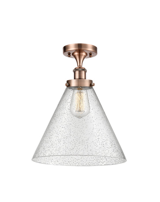 Innovations 916-1C-AC-G44-L One Light Semi-Flush Mount, Antique Copper