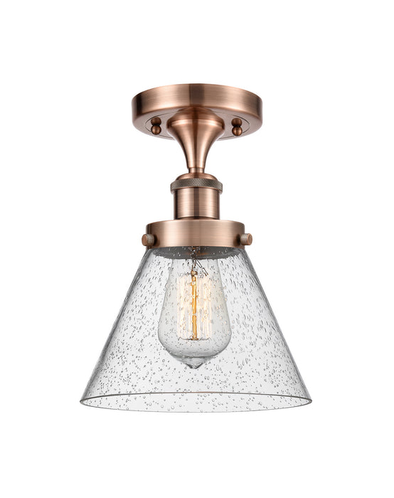 Innovations 916-1C-AC-G44-LED LED Semi-Flush Mount, Antique Copper