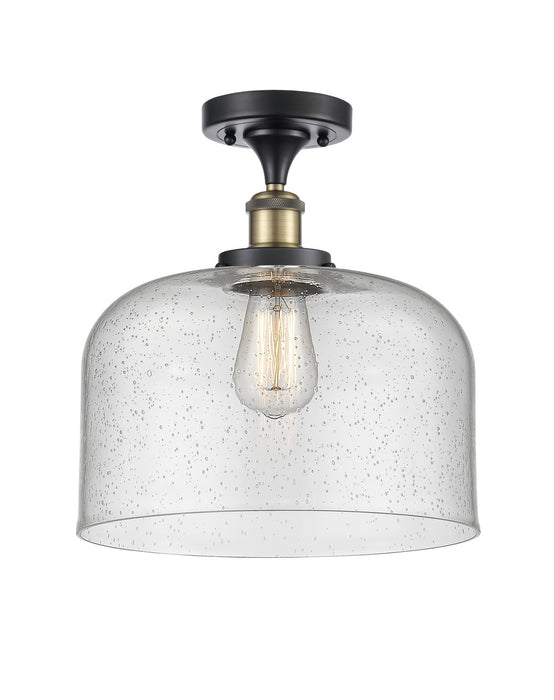 Innovations 916-1C-BAB-G74-L One Light Semi-Flush Mount, Black Antique Brass