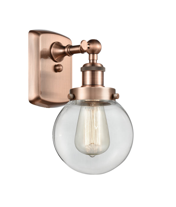 Innovations 916-1W-AC-G202-6 One Light Wall Sconce, Antique Copper