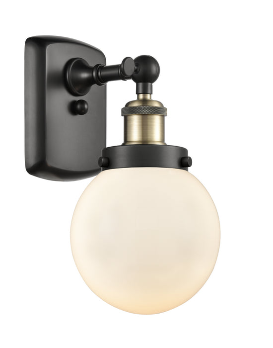 Innovations 916-1W-BAB-G201-6 One Light Wall Sconce, Black Antique Brass