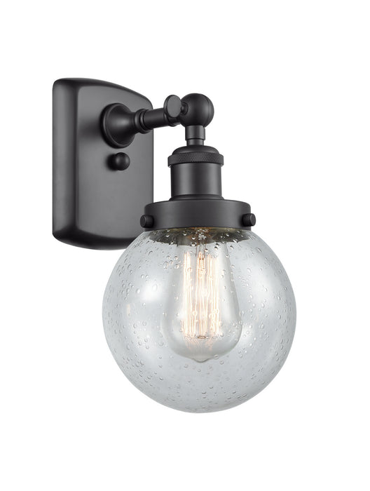 Innovations 916-1W-BK-G204-6 One Light Wall Sconce, Matte Black