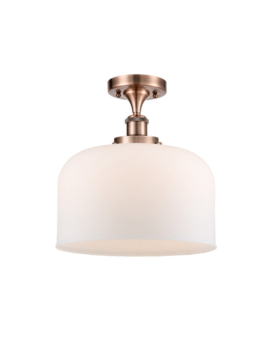 Innovations 916-1C-AC-G71-L One Light Semi-Flush Mount, Antique Copper