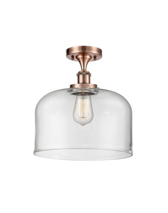 Innovations 916-1C-AC-G72-L One Light Semi-Flush Mount, Antique Copper