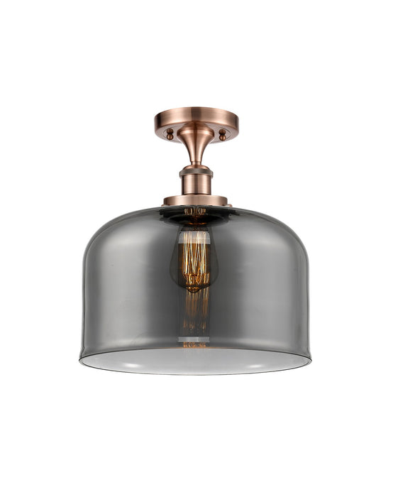 Innovations 916-1C-AC-G73-L One Light Semi-Flush Mount, Antique Copper