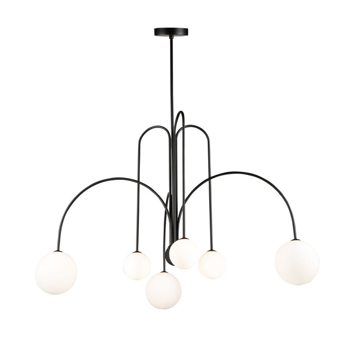 Artcraft AC6656BK LED Chandelier, Semi Matte Black
