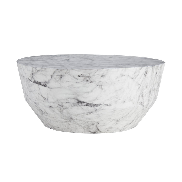 Arteriors 5639 Cocktail Table, White Faux Marble