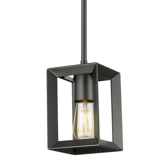 Golden 2073-M1L BLK One Light Mini Pendant, Matte Black