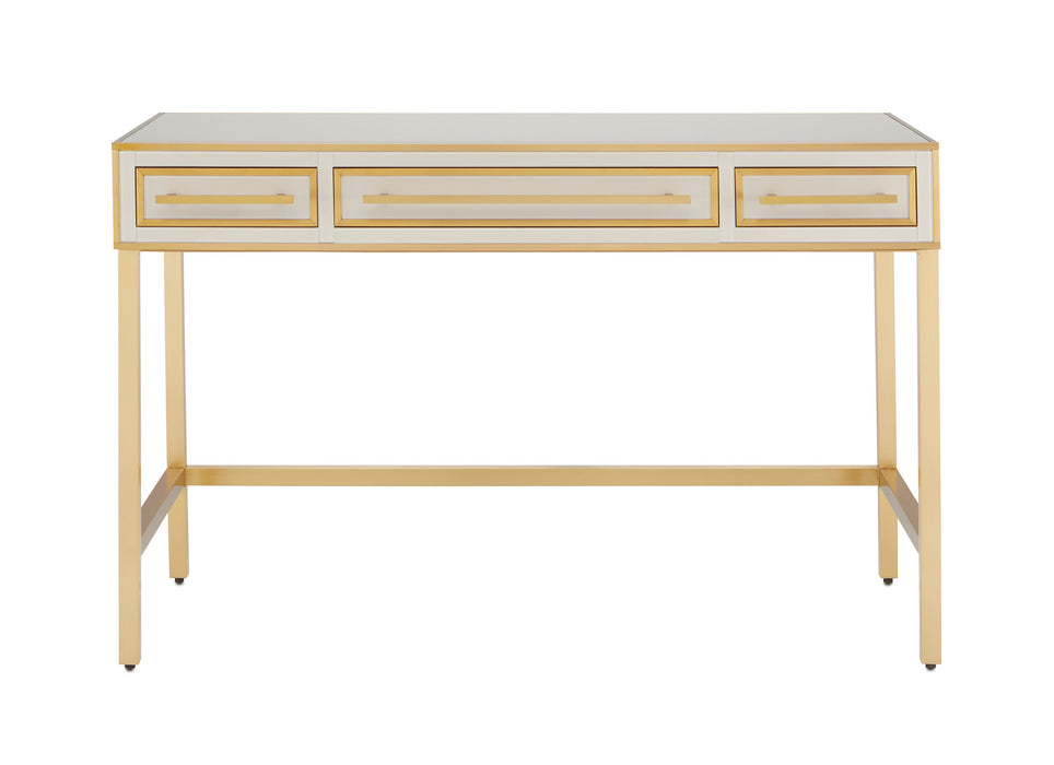 Currey and Company 3000-0185 Vanity, Ivory/Satin Brass