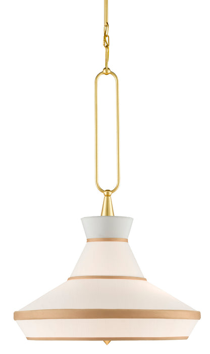 Currey and Company 9000-0770 Two Light Pendant, Gold Leaf/White