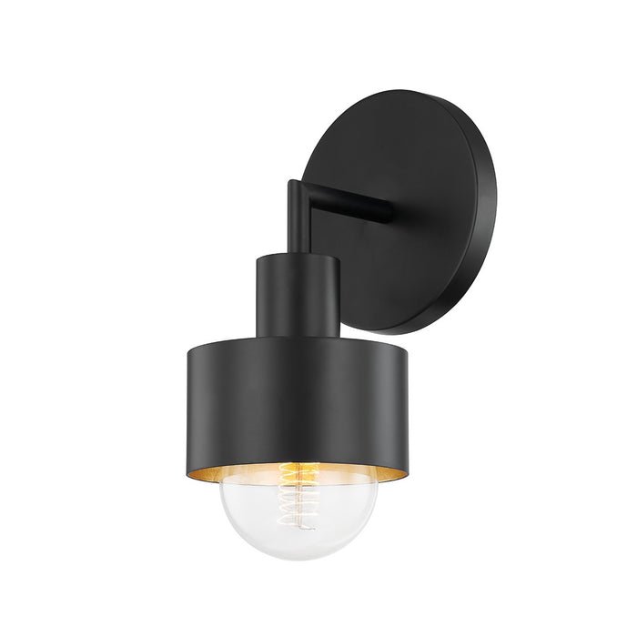Troy Lighting B8711-SBK/GL One Light Wall Sconce, Soft Black/Gold Leaf