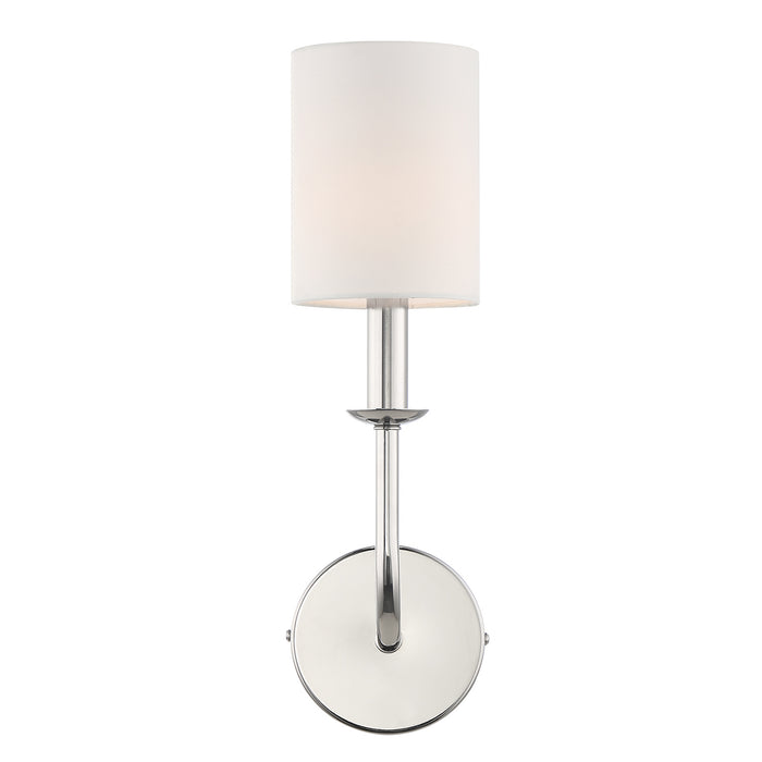 Crystorama BAI-A2101-PN One Light Wall Sconce, Polished Nickel