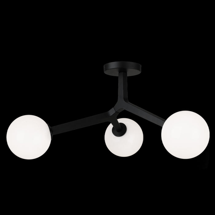 Matteo Lighting X81503BKOP Three Light Ceiling Mount, Black