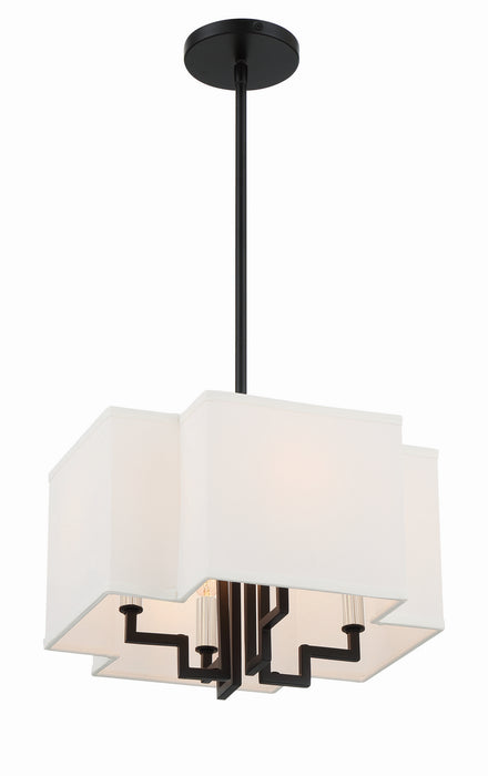 Minka-Lavery 2954-572 Four Light Pendant/Semi Flush Mount, Coal W/Polished Nickel Highlig