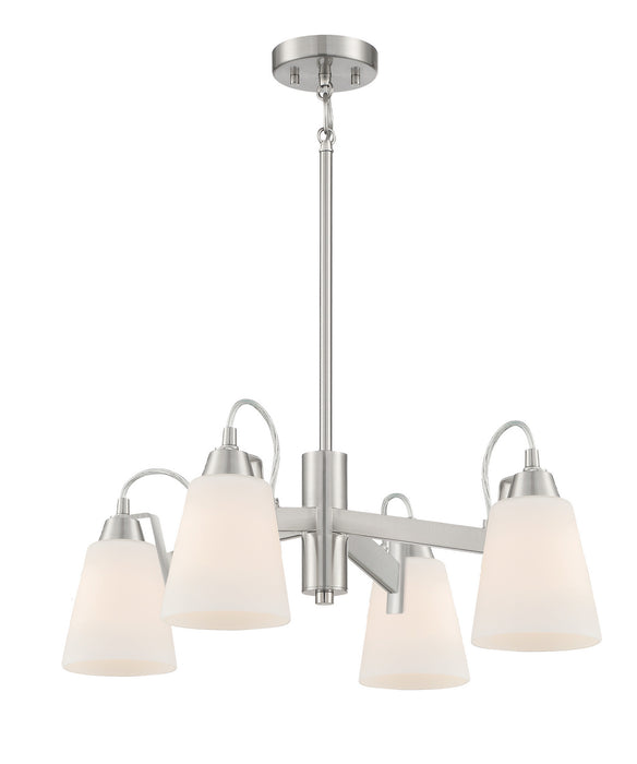 Minka-Lavery 3994-84 Four Light Chandelier, Brushed Nickel
