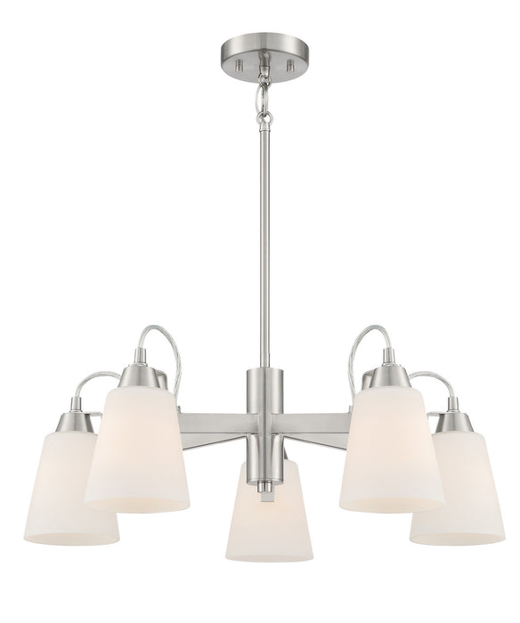 Minka-Lavery 3995-84 Five Light Chandelier, Brushed Nickel