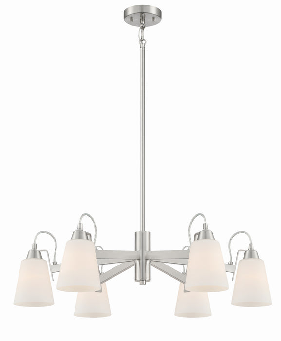 Minka-Lavery 3996-84 Six Light Chandelier, Brushed Nickel