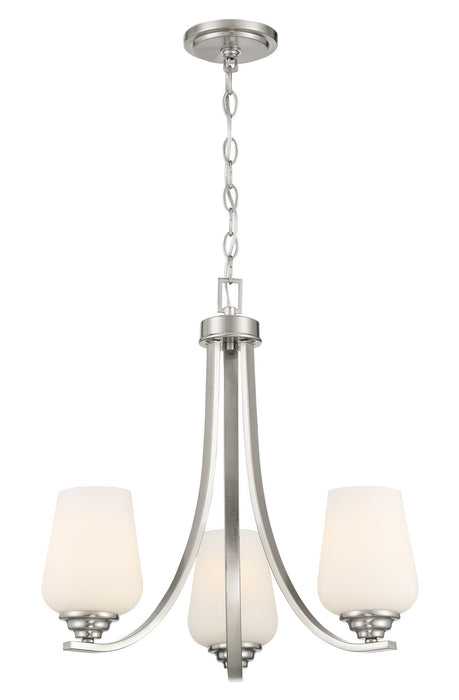 Minka-Lavery 4923-84 Three Light Chandelier, Brushed Nickel