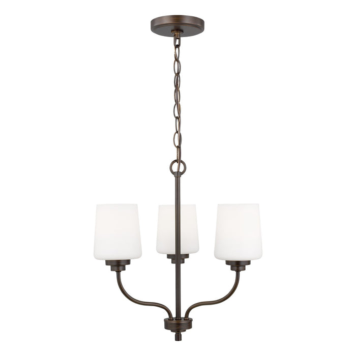 Generation Lighting 3102803-710 Three Light Chandelier, Bronze