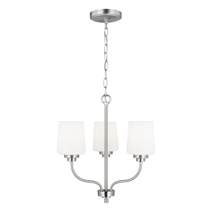 Generation Lighting 3102803-962 Three Light Chandelier, Brushed Nickel