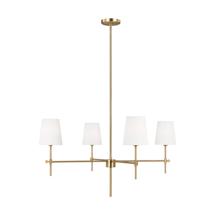 Visual Comfort Studio 3287204-848 Four Light Chandelier, Satin Brass
