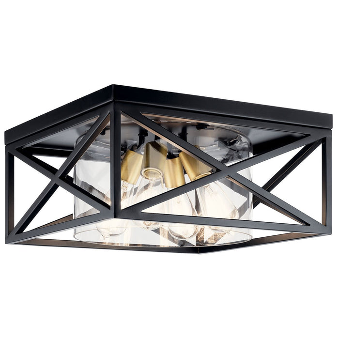 Kichler 44084BK Four Light Flush Mount, Black