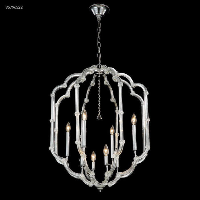 James R. Moder 96796S22 Eight Light Chandelier, Silver