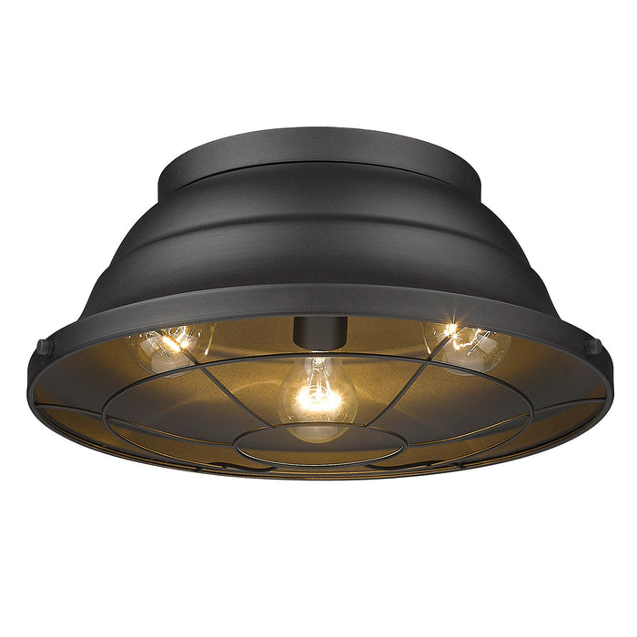 Golden 7316-OFM NB Three Light Outdoor Flush Mount, Natural Black
