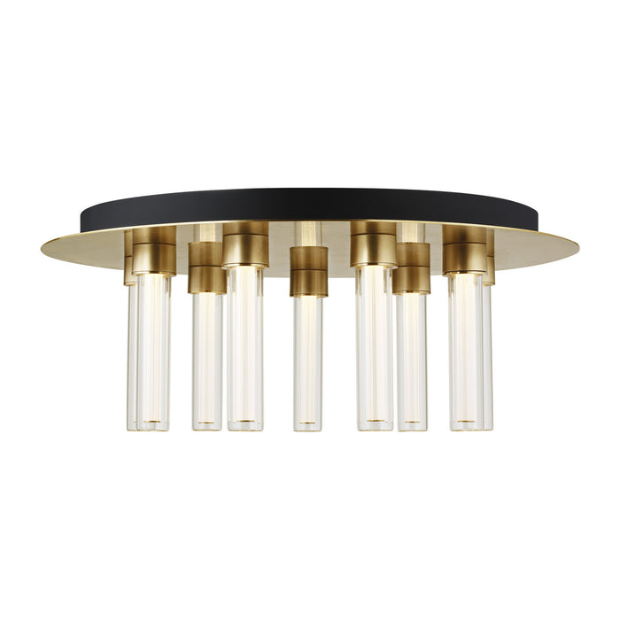 Visual Comfort Modern 700FMKLA22NB-LED927-277 LED Flush Mount, Natural Brass