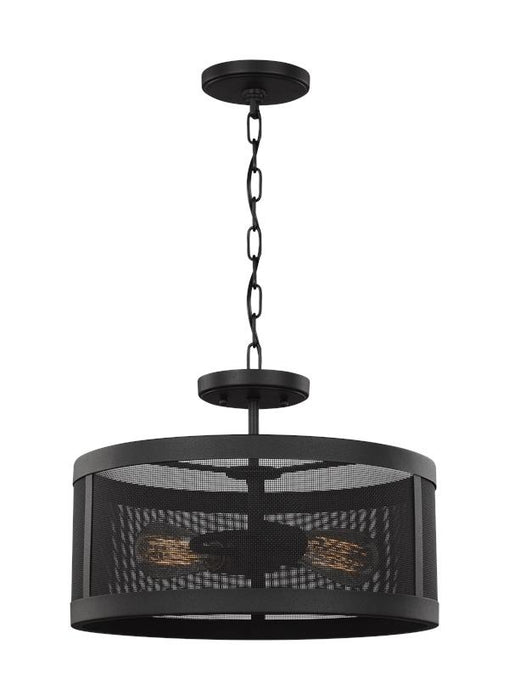 Visual Comfort Studio 7728502EN7-12 Two Light Semi-Flush Convertible Pendant, Black