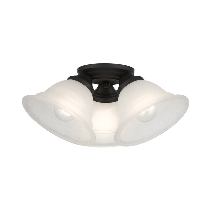 Livex Lighting 40727-04 Three Light Flush Mount, Black