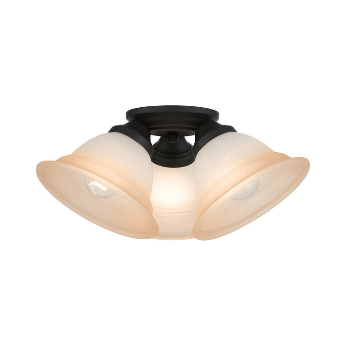 Livex Lighting 40729-04 Three Light Flush Mount, Black