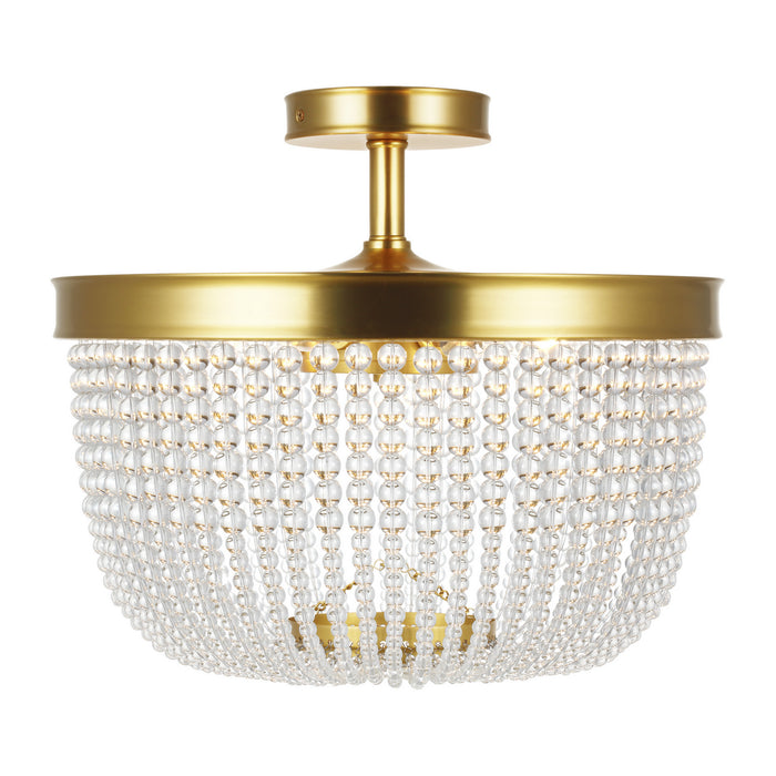 Visual Comfort Studio CF1076BBS Six Light Semi Flush Mount, Burnished Brass