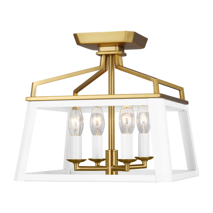 Visual Comfort Studio CF1084MWTBBS Four Light Flush Mount, White Matte