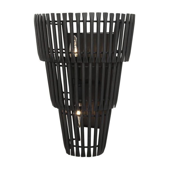 Varaluz 355W02CB Two Light Wall Sconce, Carbon Black
