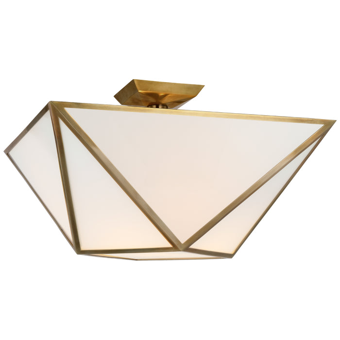 Visual Comfort Signature JN 4241HAB-WG LED Semi-Flush Mount, Hand-Rubbed Antique Brass