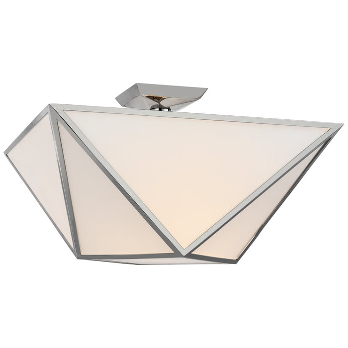 Visual Comfort Signature JN 4241PN-WG LED Semi-Flush Mount, Polished Nickel