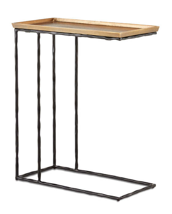 Currey and Company 4000-0131 Table, Antique Brass/Black