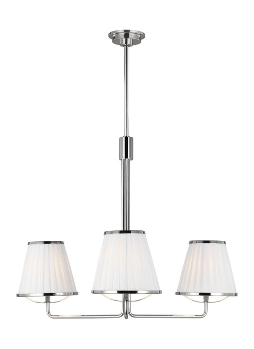 Visual Comfort Studio LC1173PN Three Light Chandelier, Polished Nickel