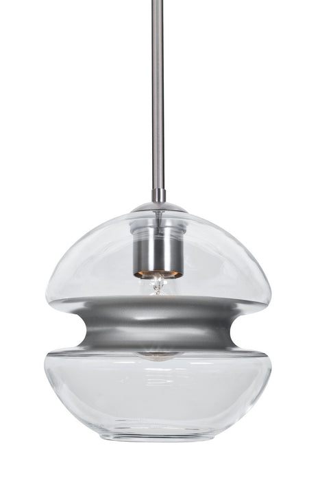 Besa 1TT-HULA8SL-SN One Light Pendant, Satin Nickel